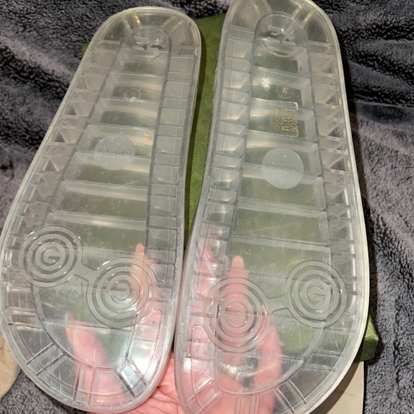 Gucci transparent rubber slides size 11 in men 12 in women - Picture 3 of 5